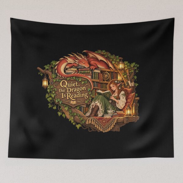 Item preview, Quiet, the Dragon Is Reading designed and sold by Knightzoro Studio.