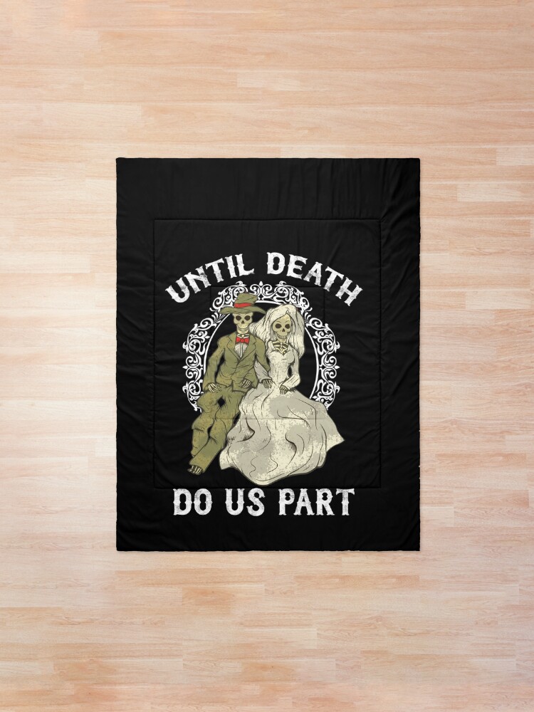 Alternate view of Skeleton Couple Until Death Do Us Part Wedding Bride Groom Comforter
