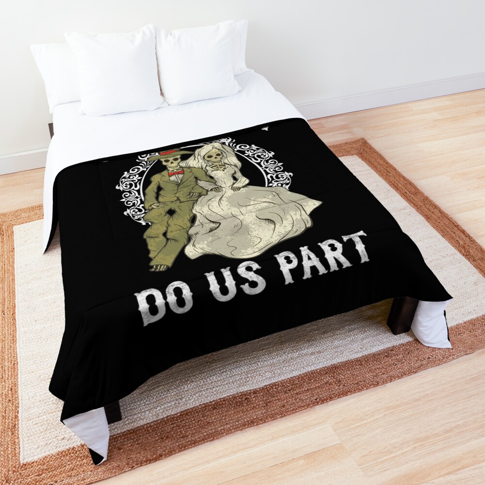 Skeleton Couple Until Death Do Us Part Wedding Bride Groom Comforter
