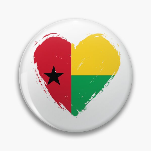 Item preview, Distressed Guinea-Bissau Flag Heart GW designed and sold by shitpostee.