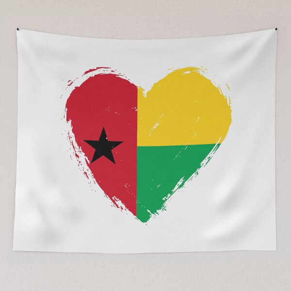 Item preview, Distressed Guinea-Bissau Flag Heart GW designed and sold by shitpostee.