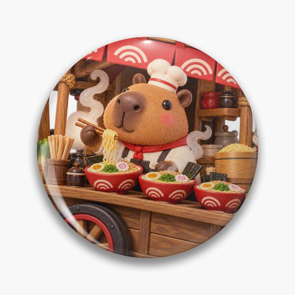 Item preview, Cute Capybara Ramen Chef at Food Cart designed and sold by Drip stamp.