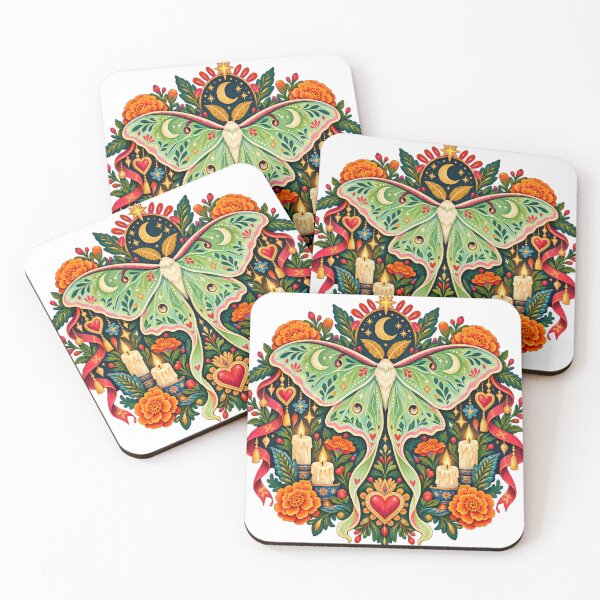 Item preview, Colorful Folk Art Luna Moth Shrine designed and sold by Drip stamp.