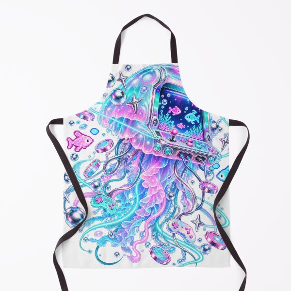 Item preview, Y2K Neon Jellyfish Retro Arcade Machine designed and sold by Drip stamp.