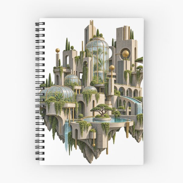 Item preview, Floating Solarpunk Greenhouse City in Brutalist Style designed and sold by Drip stamp.