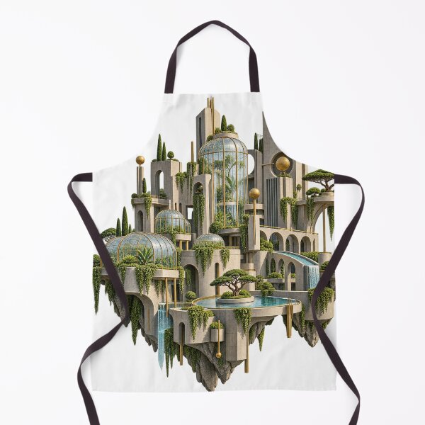 Item preview, Floating Solarpunk Greenhouse City in Brutalist Style designed and sold by Drip stamp.