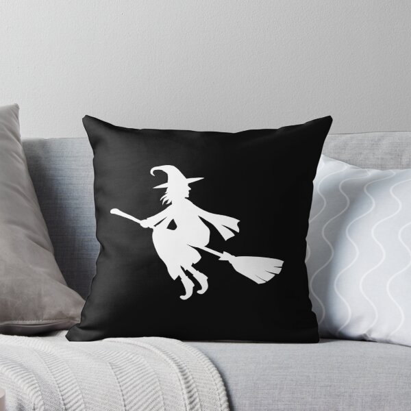 Item preview, White Flying Witch Broomstick Halloween Silhouette designed and sold by pattern-archive.