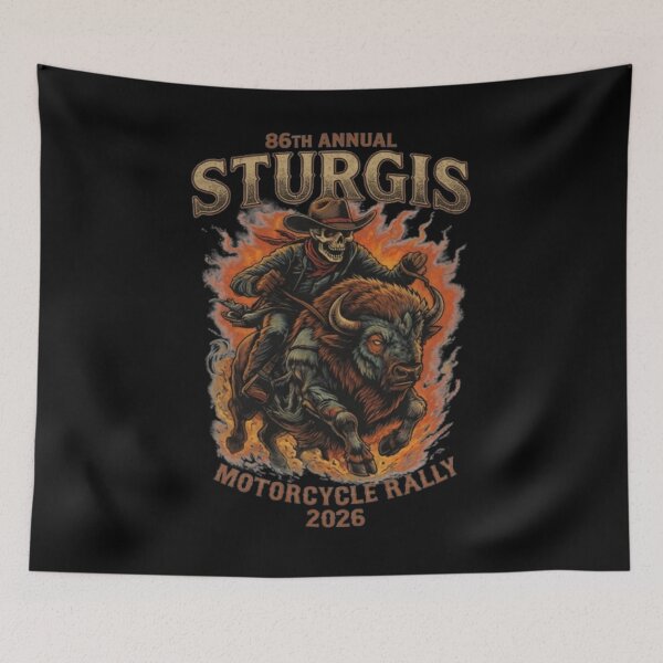 Item preview, Sturgis 2026 Buffalo Biker Skull Rider Vintage Motorcycle Rally designed and sold by Sexytee.