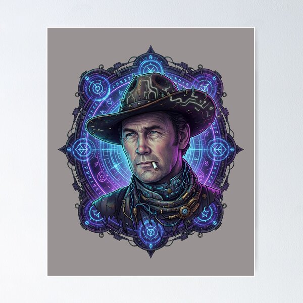 Item preview, Monochrome Western Lawman Portrait Sketch-75 designed and sold by quianavanlin.