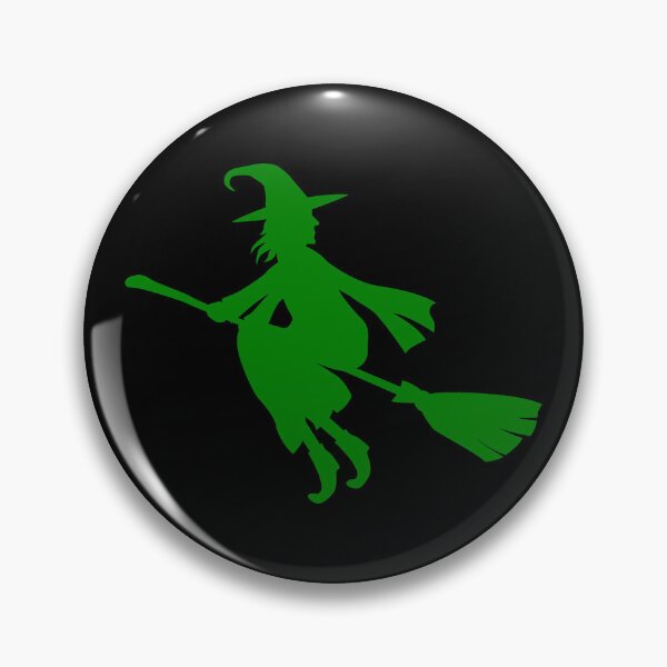 Item preview, Green Flying Witch Broomstick Halloween Silhouette designed and sold by pattern-archive.