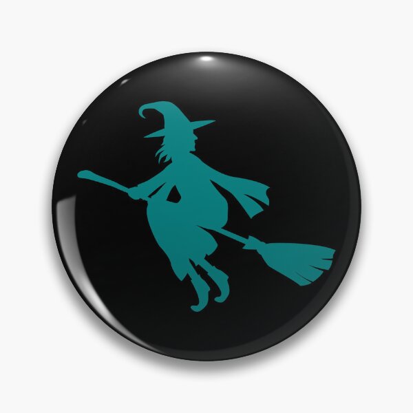 Item preview, Teal Flying Witch Broomstick Halloween Silhouette designed and sold by pattern-archive.