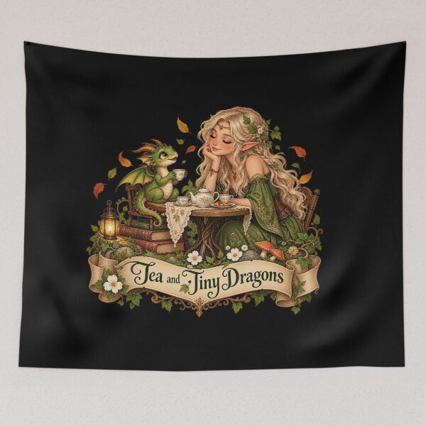 Item preview, Tea and Tiny Dragons Together designed and sold by Knightzoro Studio.