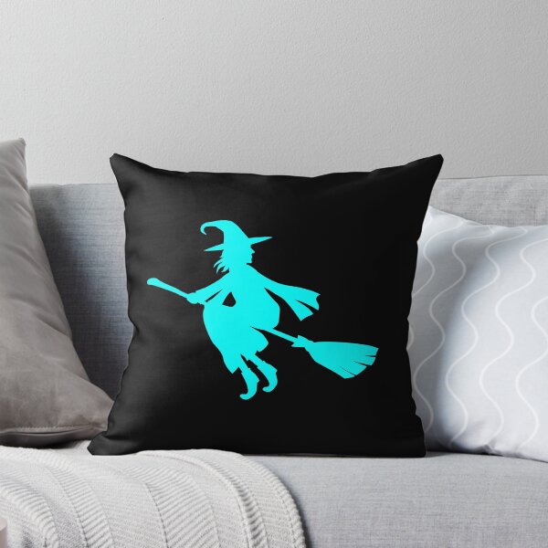 Item preview, Cyan Flying Witch Broomstick Halloween Silhouette designed and sold by pattern-archive.