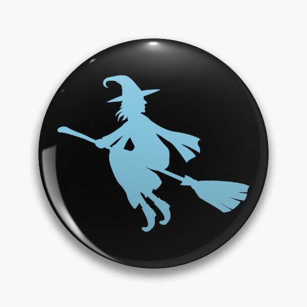 Item preview, Sky Blue Flying Witch Broomstick Halloween Silhouette designed and sold by pattern-archive.