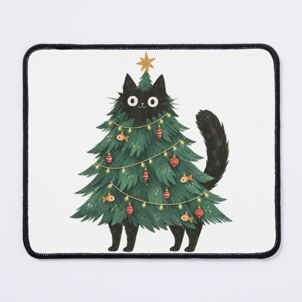 Item preview, Cute Black Cat Christmas Tree Funny Cat Lover designed and sold by ocustdaleman.