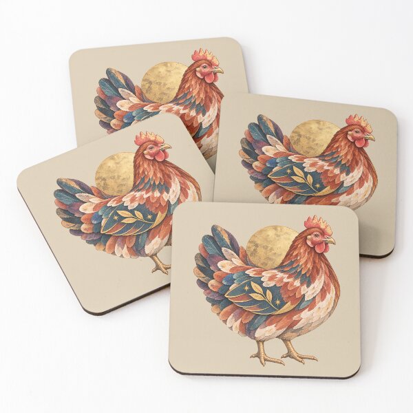Item preview, Celestial Hen – Rustic Cottagecore Watercolor Folk Art designed and sold by  MAD's Recreation Studio.