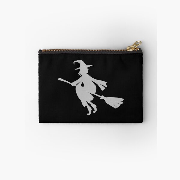 Item preview, Silver Flying Witch Broomstick Halloween Silhouette designed and sold by pattern-archive.