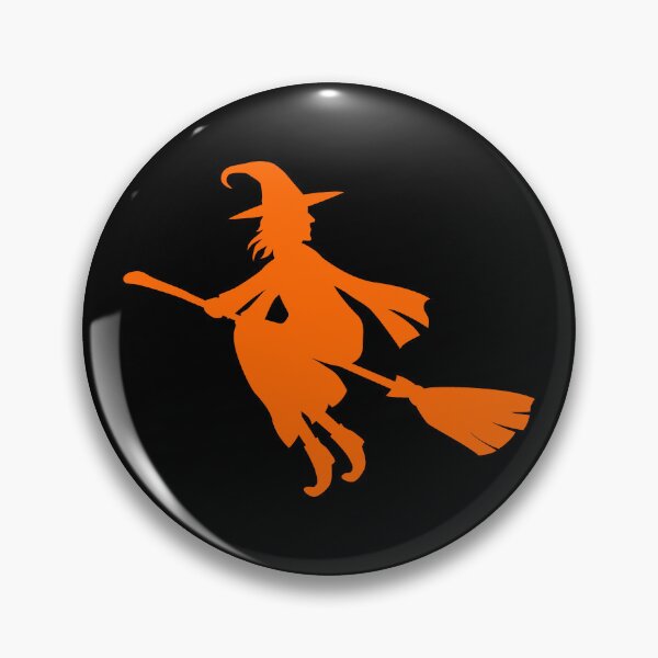 Item preview, Orange Flying Witch Broomstick Halloween Silhouette designed and sold by pattern-archive.