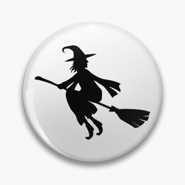 Item preview, Black Flying Witch Broomstick Halloween Silhouette designed and sold by pattern-archive.
