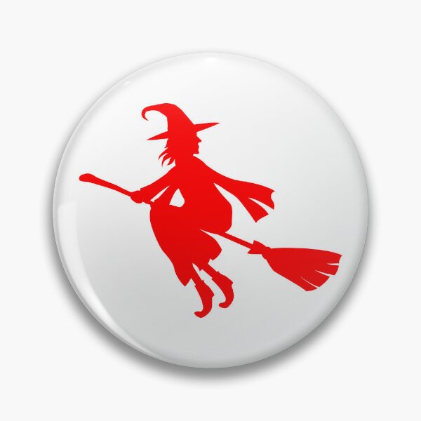 Item preview, Red Flying Witch Broomstick Halloween Silhouette designed and sold by pattern-archive.