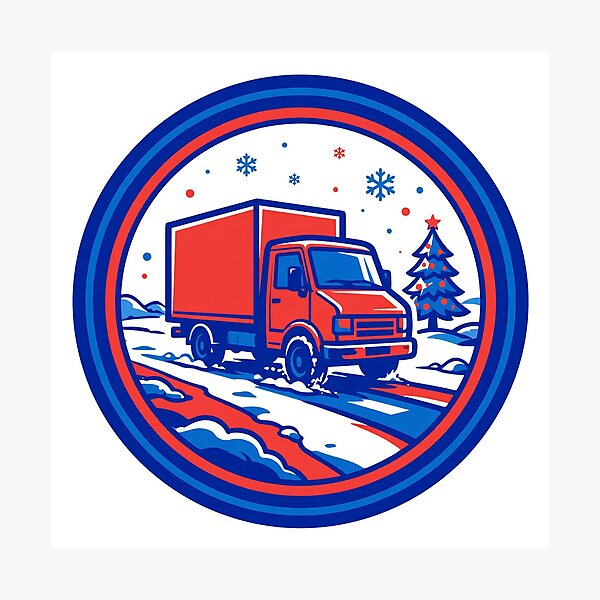 Item preview, Truck Driver Christmas Badge Sticker — Trucker Holiday Gift designed and sold by TMS-Studio.