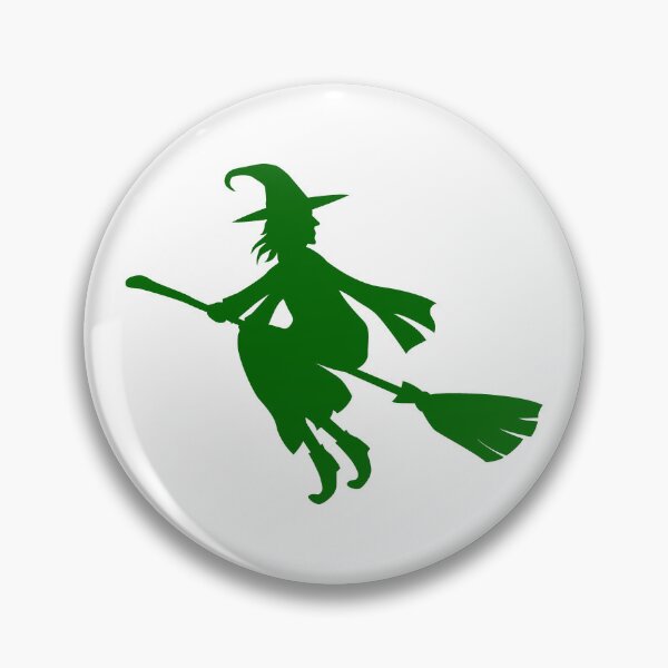 Item preview, Dark Green Flying Witch Broomstick Halloween Silhouette designed and sold by pattern-archive.