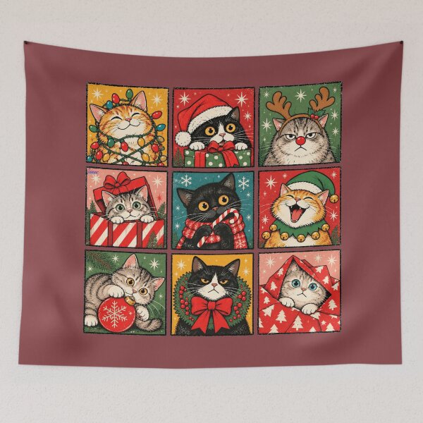 Item preview, Retro Christmas Cats | Pop Art Vintage Comic Art  designed and sold by Made by Tamar.