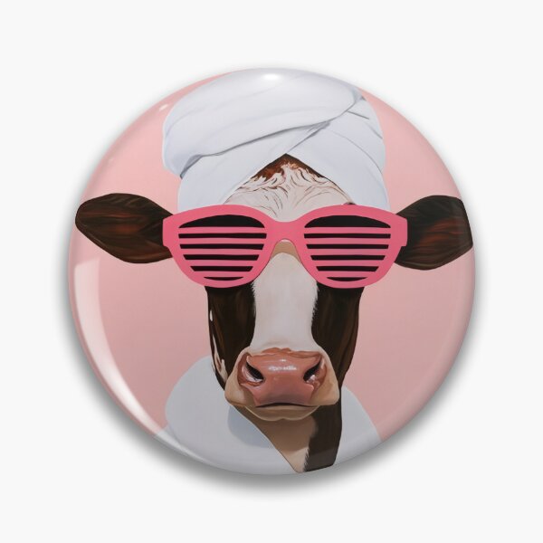 Item preview, Cow Wearing Pink Shutter Shades and Holding Coffee designed and sold by Autumn-Brown.