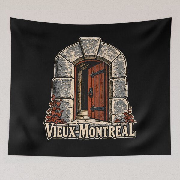 Item preview, Old Montreal: Open Door in a Weathered Stone Arch designed and sold by Fenay Designs.