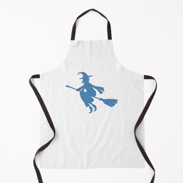 Item preview, Steel Blue Flying Witch Broomstick Halloween Silhouette designed and sold by pattern-archive.