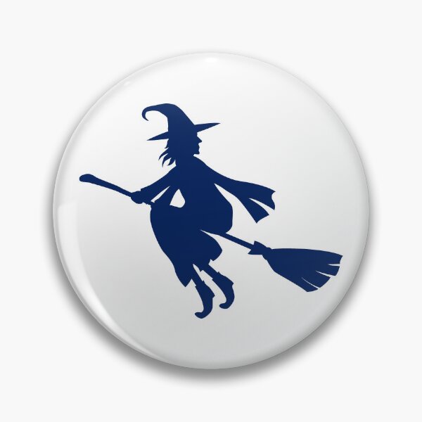 Item preview, Navy Blue Flying Witch Broomstick Halloween Silhouette designed and sold by pattern-archive.
