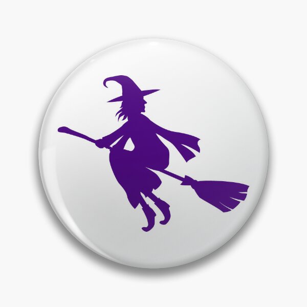 Item preview, Dark Purple Flying Witch Broomstick Halloween Silhouette designed and sold by pattern-archive.