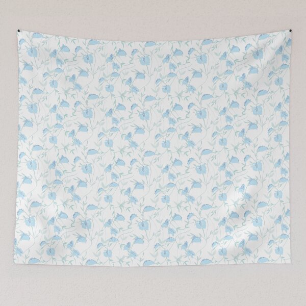 Item preview, Floral fields sweet peas in blue designed and sold by Quiet Waters Design.
