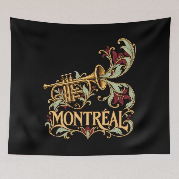 Item preview, Montreal Floral Trumpet: Golden Jazz Flourishes designed and sold by Fenay Designs.