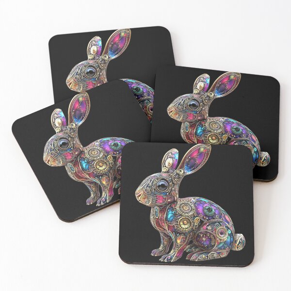 Item preview, Steampunk Rabbit With Gears In Jeweled-Toned Colors designed and sold by DEC02.