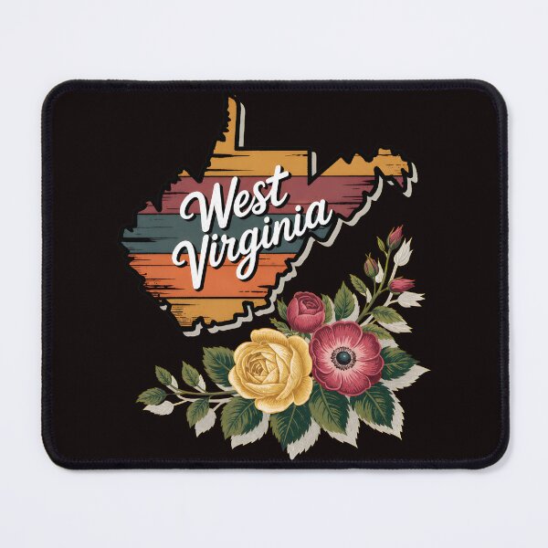 Item preview, West Virginia Retro Floral Outline designed and sold by Ahkamnash.