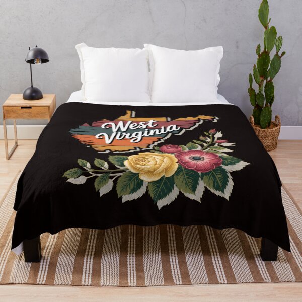 Item preview, West Virginia Retro Floral Outline designed and sold by Ahkamnash.