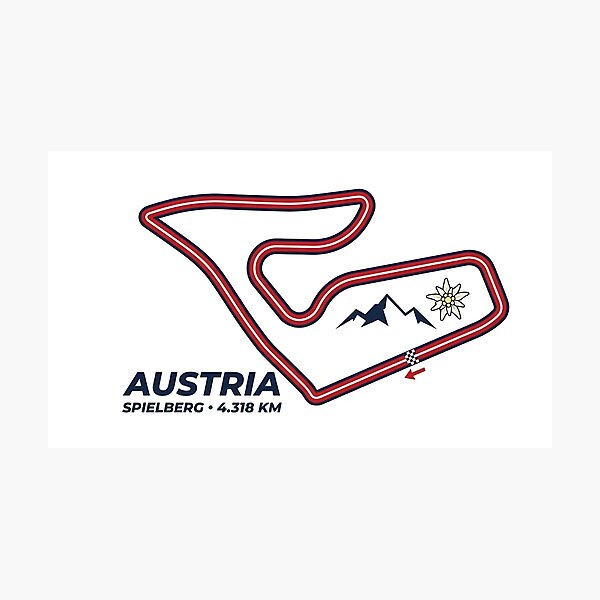 Item preview, Austria Circuit Sticker - Spielberg Racing Track Map Decal designed and sold by Bobby Hart Creative.