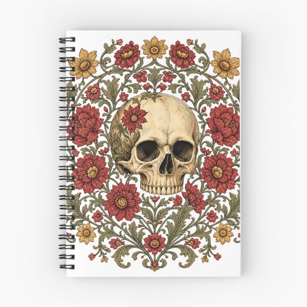 Item preview, Skull Art and Boho Floral Design designed and sold by DrewRomeoCo.