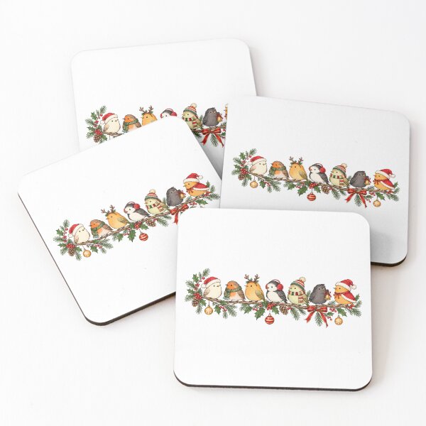 Item preview, Christmas Birds om Branch Cute Winter Birdwatching Art designed and sold by gordonbwyashop.