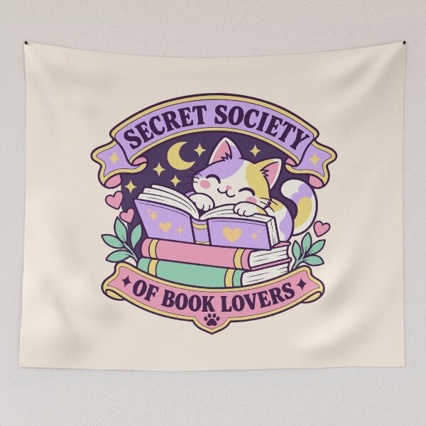 Item preview, Secret Society of Book Lovers Cute Cat Reading designed and sold by FemmePod.