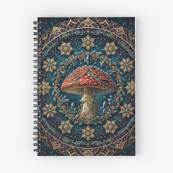 Item preview, Amanita Snowflake Mandala Winter Night Art designed and sold by thestevebro.