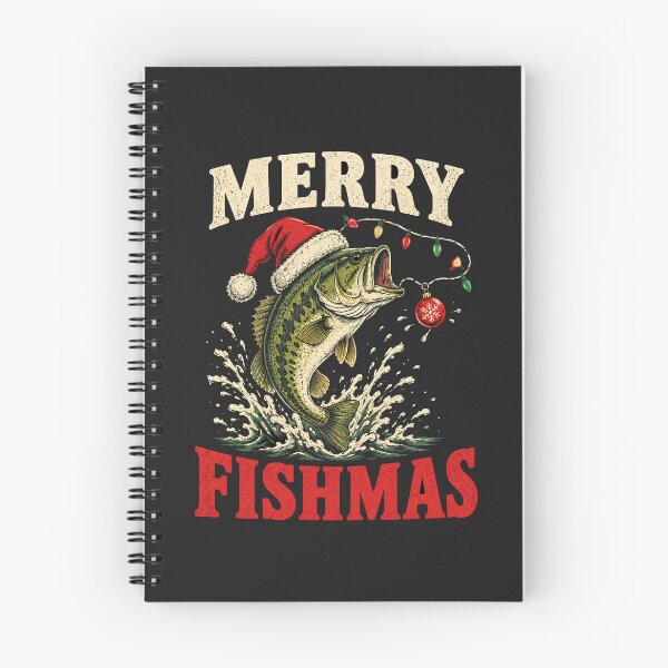 Item preview, Merry Fishmas - Bass with Santa Hat designed and sold by Quirky Cotton Collective.