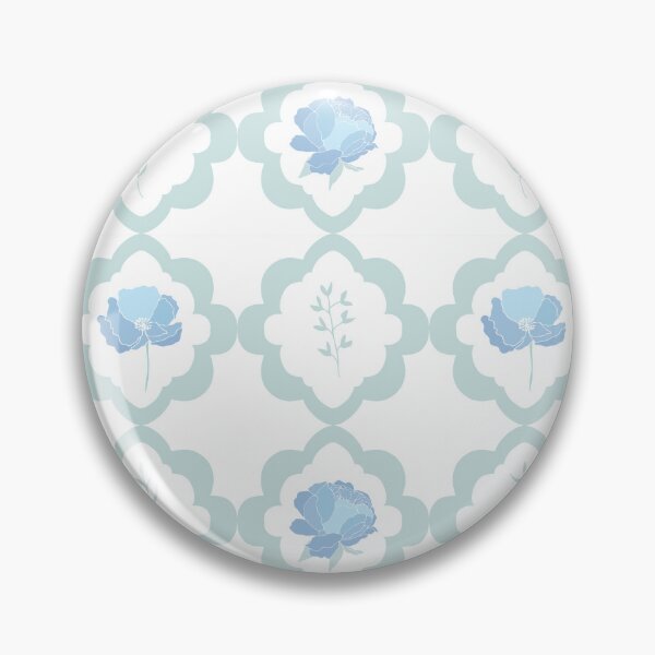 Item preview, Floral fields flower geometric in blue designed and sold by Quiet Waters Design.