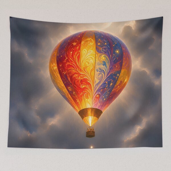 Item preview, Hot Air Balloon in the Night Sky designed and sold by TinCatOutPost.