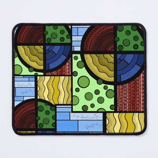 Item preview, Four Elements Abstract Geometric Stained Glass Design designed and sold by ArtAndBliss.