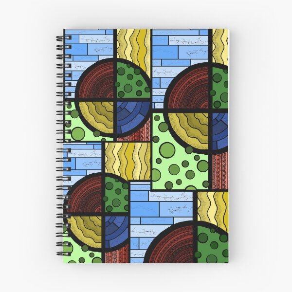 Item preview, Four Elements Abstract Geometric Stained Glass Design designed and sold by ArtAndBliss.