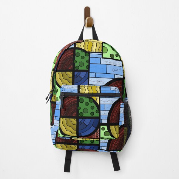 Item preview, Four Elements Abstract Geometric Stained Glass Design designed and sold by ArtAndBliss.