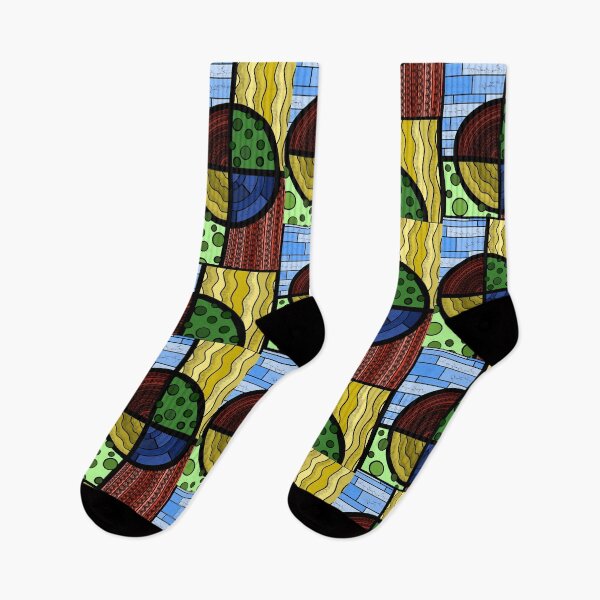 Item preview, Four Elements Abstract Geometric Stained Glass Design designed and sold by ArtAndBliss.