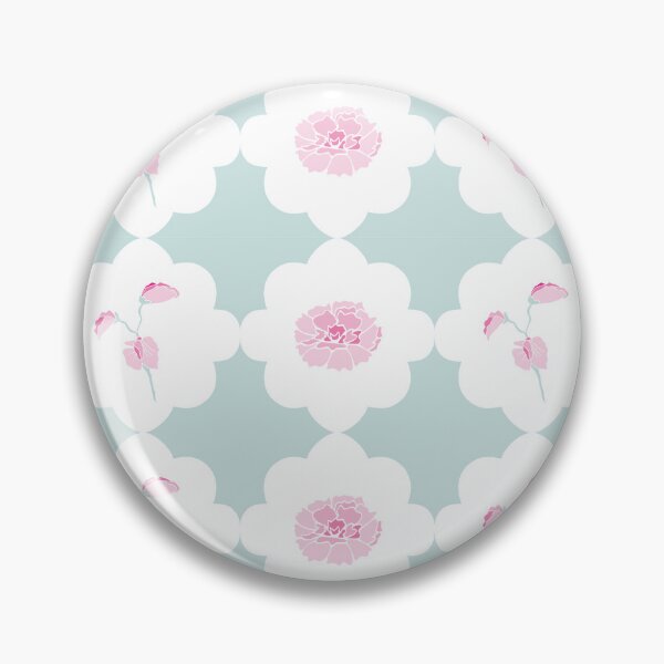 Item preview, Floral fields flower geometric in pink and green designed and sold by Quiet Waters Design.